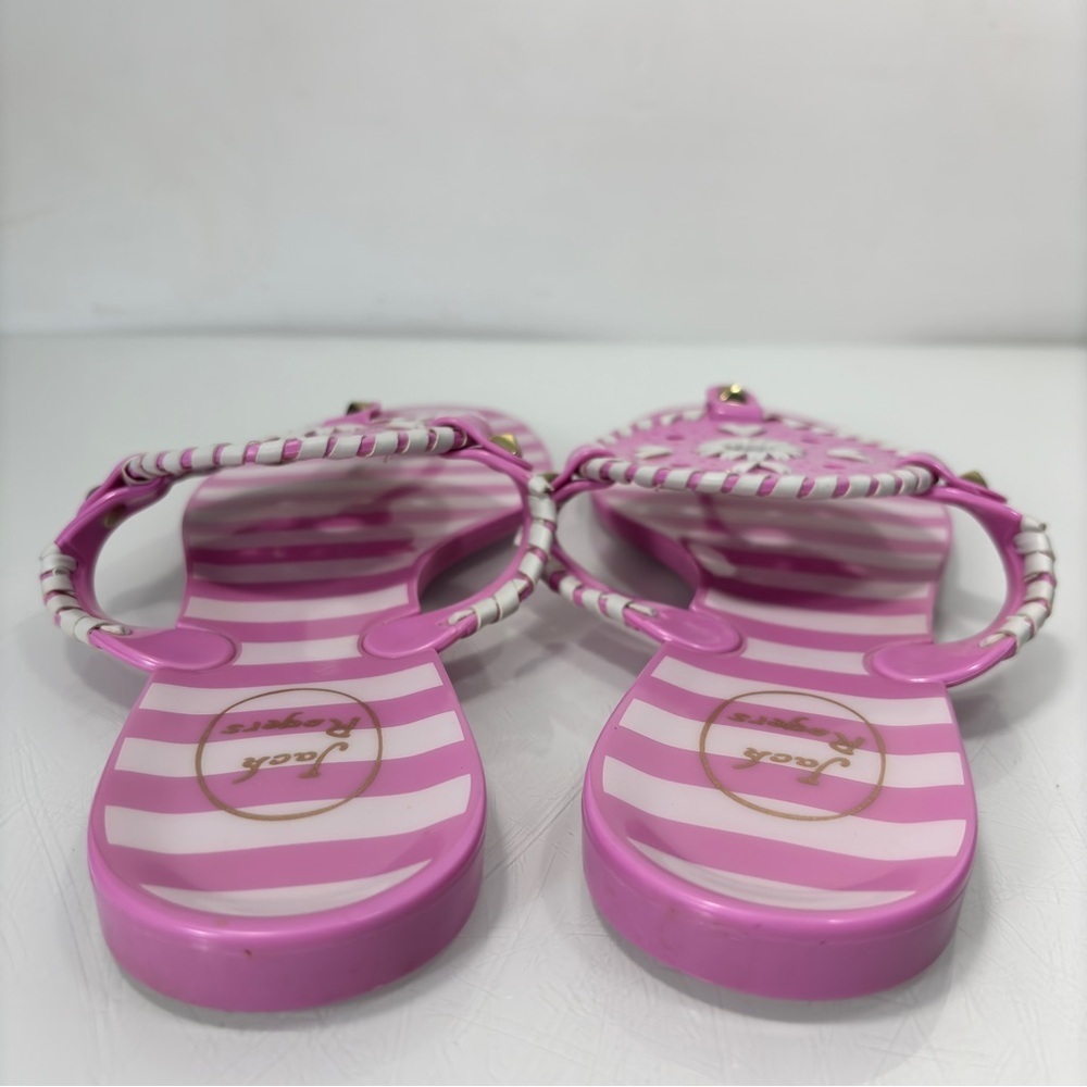 Jack Rogers Lavender Pink White Striped Georgica Jelly Sandal Size 8 - Picture 9 of 12